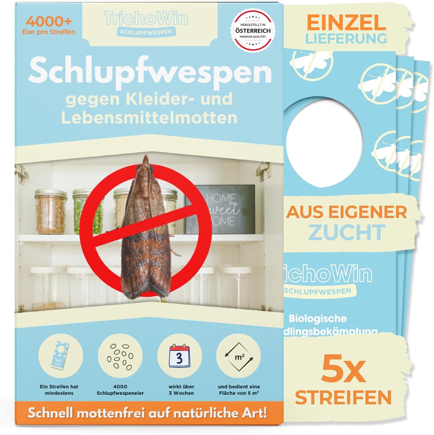 (Einzellieferung) - Trichowin™ Premium Schlupfwespen gegen Lebensmittel- und Kleidermotten aus AT