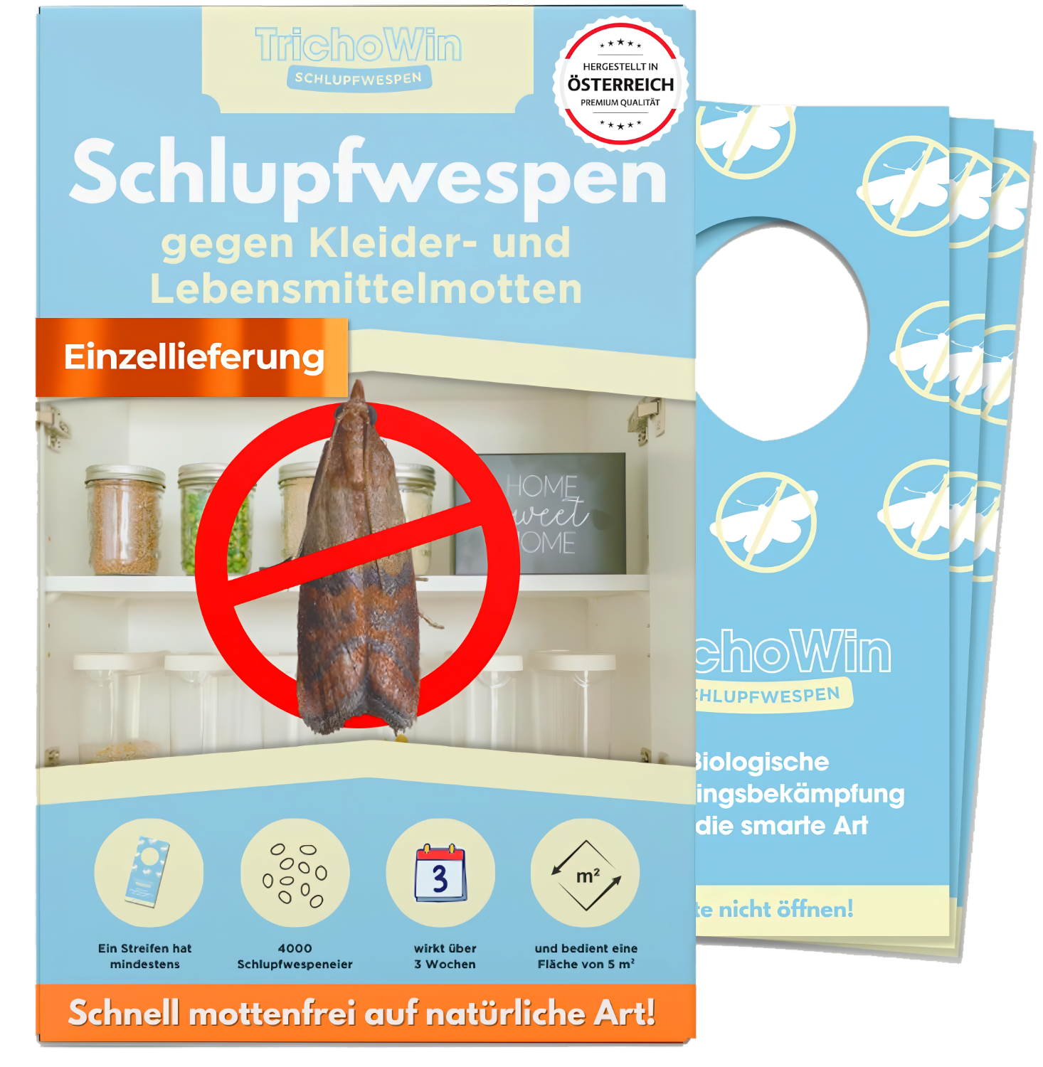 Einzellieferung – Trichowin Schlupfwespen gegen Lebensmittel- und Kleidermotten