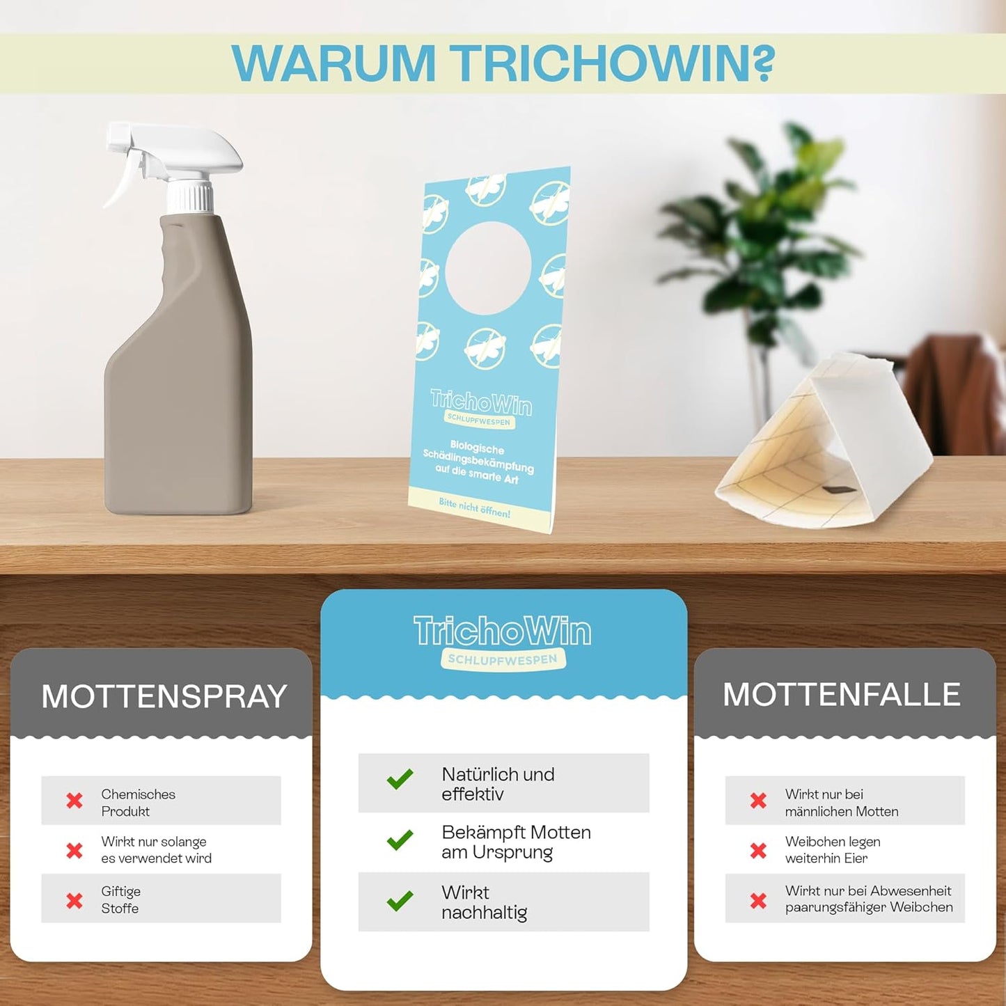 (Einzellieferung) - Trichowin™ Premium Schlupfwespen gegen Lebensmittel- und Kleidermotten aus AT