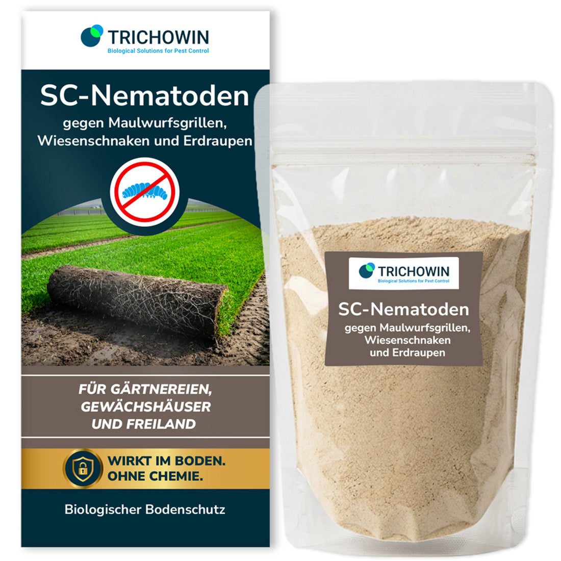 SC-Nematoden gegen Maulwurfsgrillen, Wiesenschnaken und Erdraupen