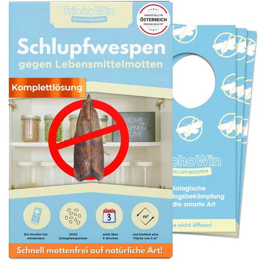 (3-fach-Kur) - Trichowin™ Premium Schlupfwespen gegen Lebensmittel- und Kleidermotten aus AT