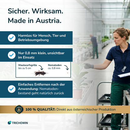 SC-Nematoden gegen Maulwurfsgrillen, Wiesenschnaken und Erdraupen